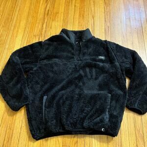 ZYIA Sweatshirt Womens XL Active Teddy 1/4 Zip Black Sherpa Fleece Jacket